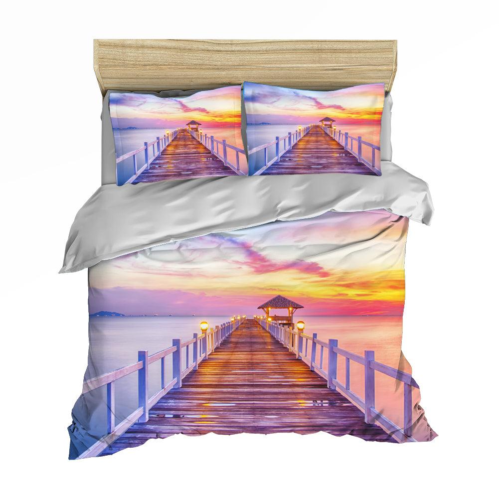 3D Beautiful Sky Seaside Trestl Quilt Cover Set Bedding Set Pillowcases 48