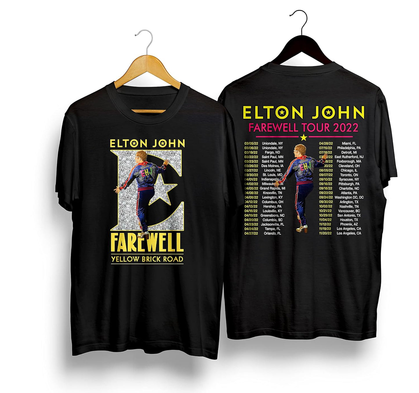 Elton John Farewell Tour Yellow Brick Road The Final Tour 2022 T-Shirt, Rock Band Music Shirt