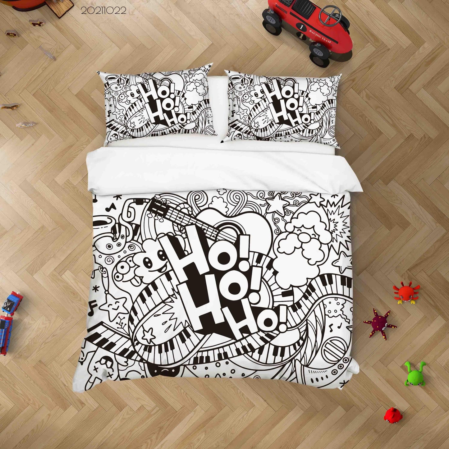 3D Abstract Cartoon Art Doodle Quilt Cover Set Bedding Set Duvet Cover Pillowcases 14