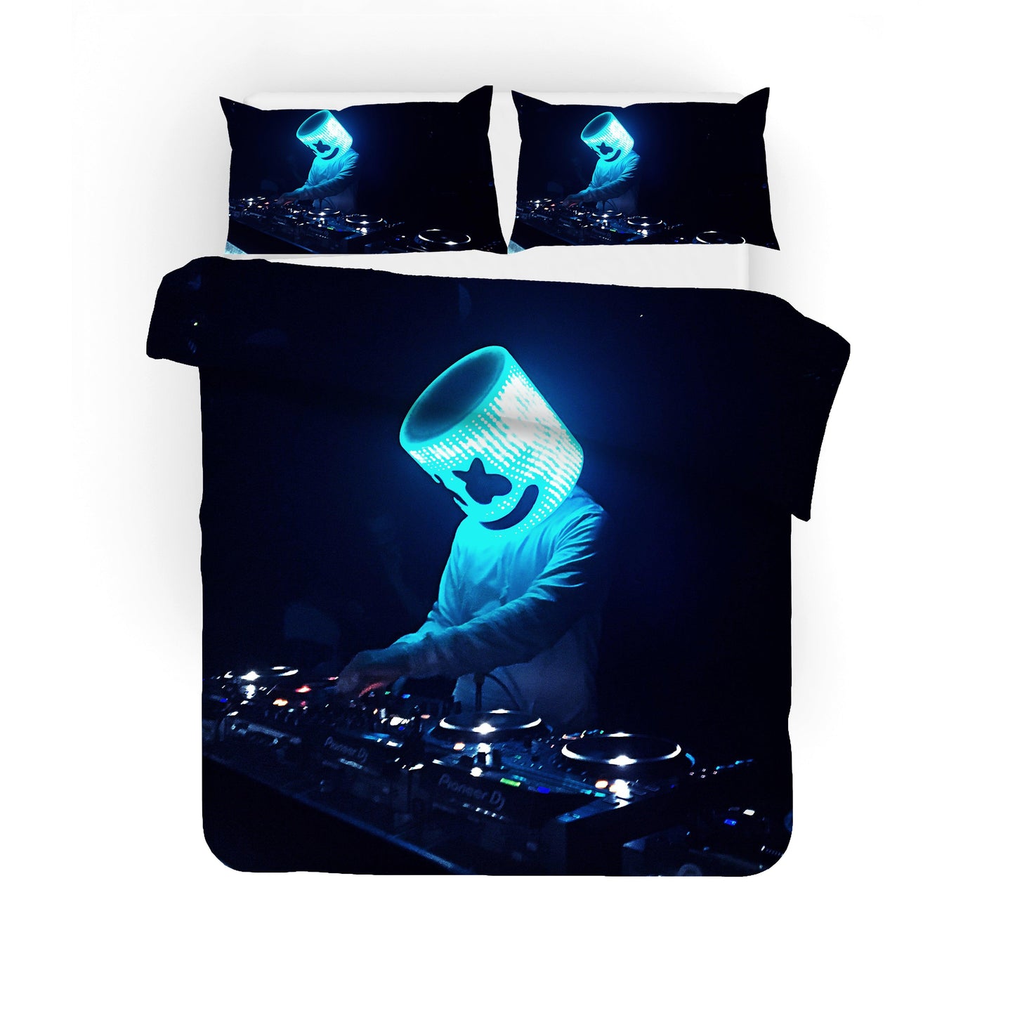 3D Black Blue Marshmello Doctom Quilt Cover Set Bedding Set Pillowcases 16