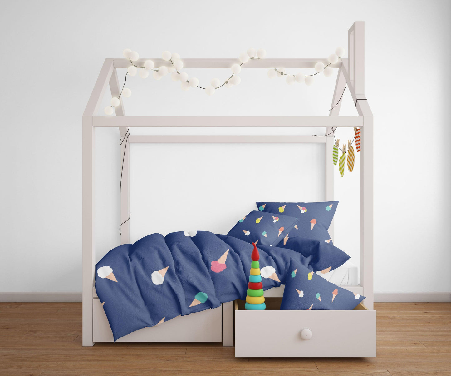 3D Blue Ice Cream Quilt Cover Set Bedding Set Pillowcases 135