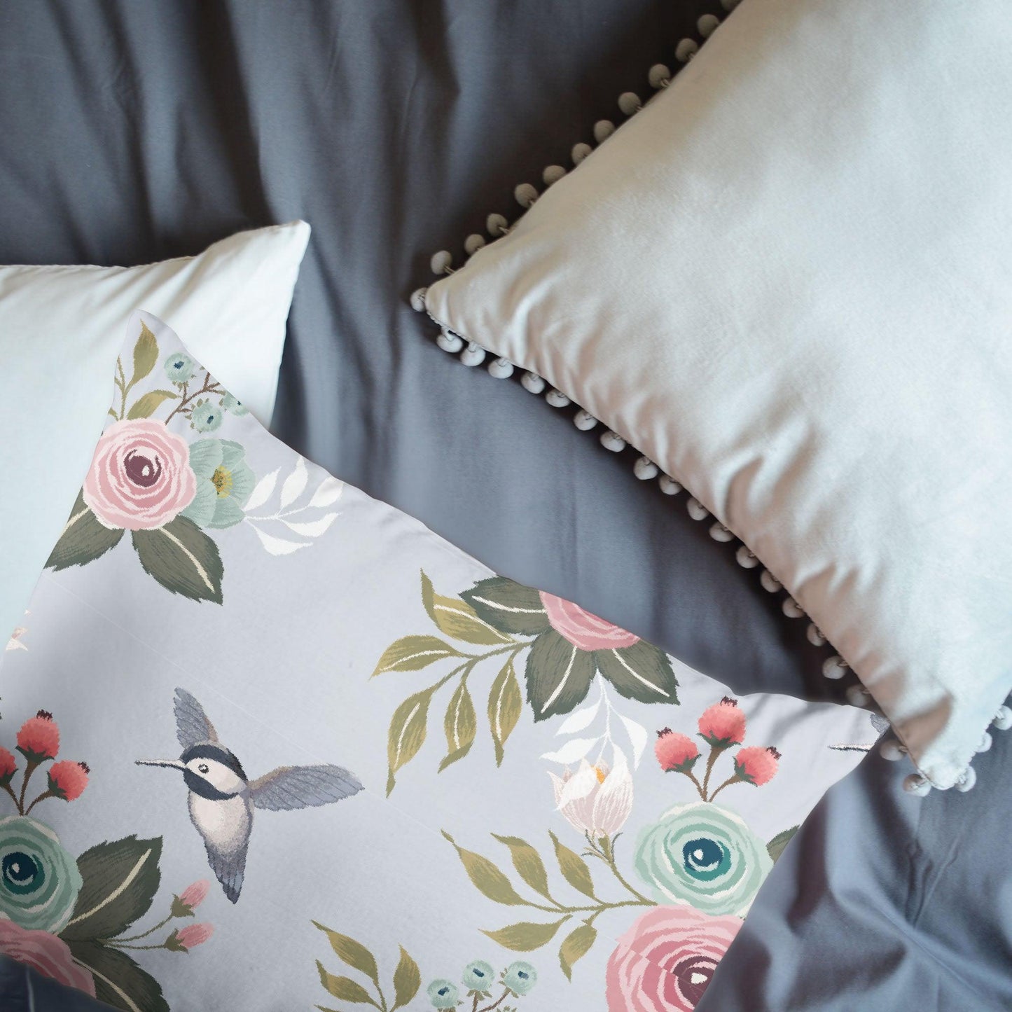 3D Blue Floral Bird Quilt Cover Set Bedding Set Pillowcases 145