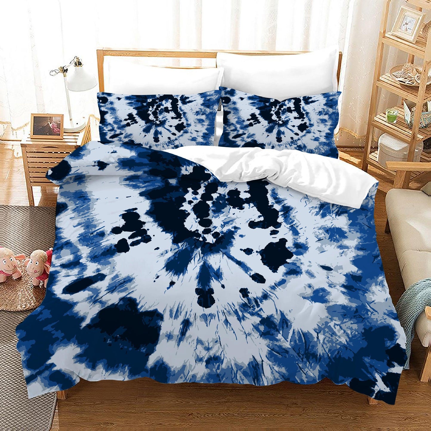 3D Blue Tie Dye Quilt Cover Set Bedding Set Duvet Cover Pillowcases 311