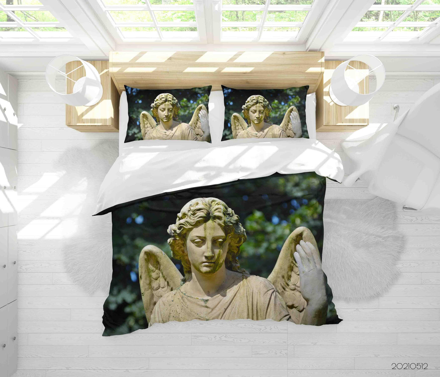 3D Art Angel Sculpture Quilt Cover Set Bedding Set Duvet Cover Pillowcases 194