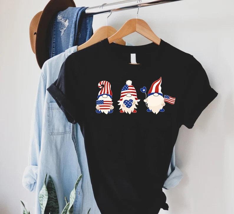 4th of July Gnome Shirt,Freedom Shirt,Patriotic Gift,Gnome Tshirt,Independence Day Shirt,Red White Blue,American Gnome Tee,USA Women Shirt