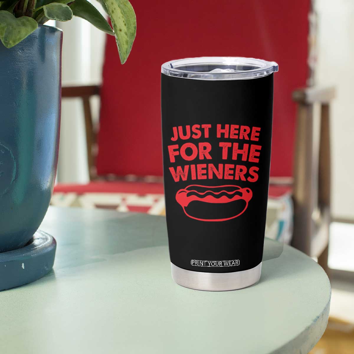 4th of July Just Here For The Wieners Tumbler Cup Funny Hot Dog Independence Day Patriotic Weenies TS10