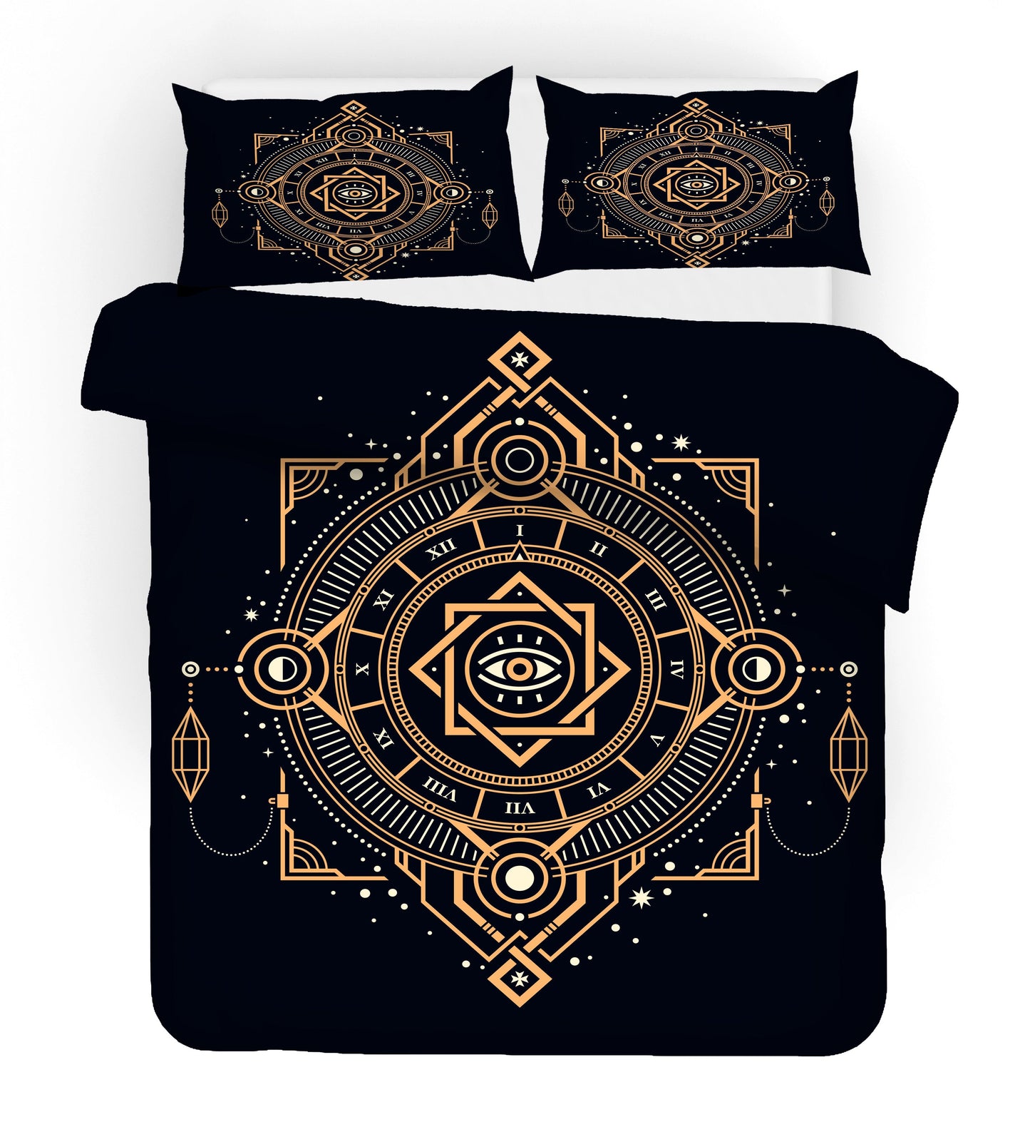 3D Black Tarot Pattern Quilt Cover Set Bedding Set Duvet Cover Pillowcases SF117
