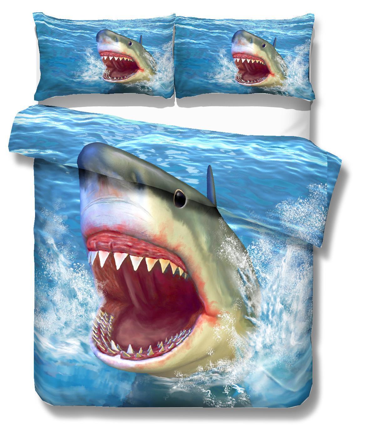 3D Animals Shark Quilt Cover Set Bedding Set Pillowcases 50