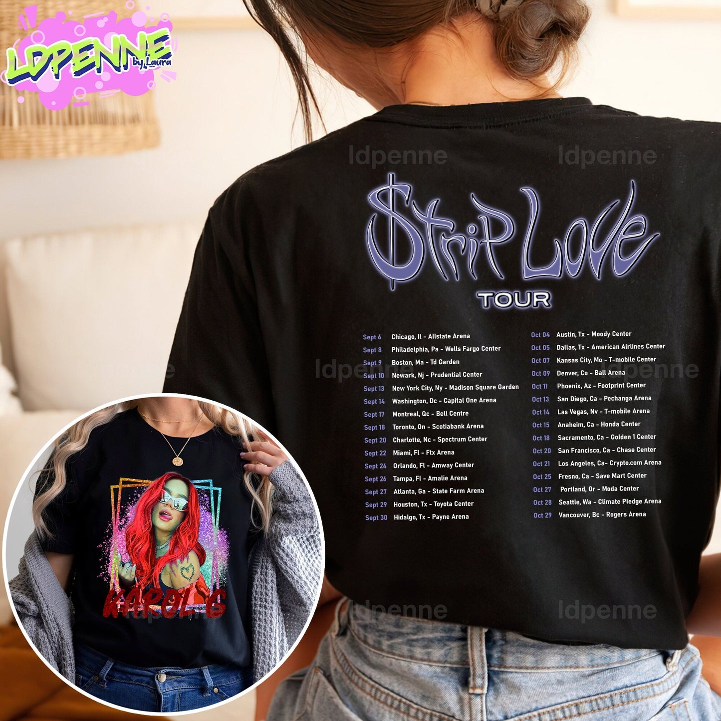 Strip Love Tour Double Sided T-shirt