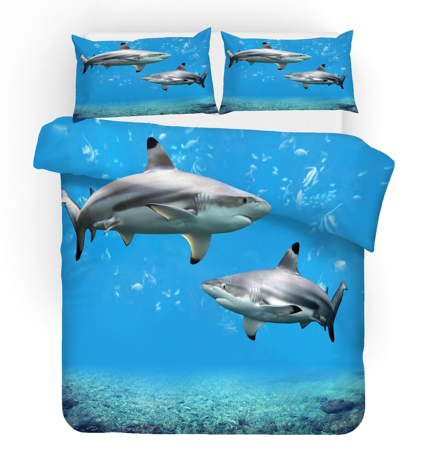 3D Blue Sea Animal Whale Quilt Cover Set Bedding Set Duvet Cover Pillowcases 37