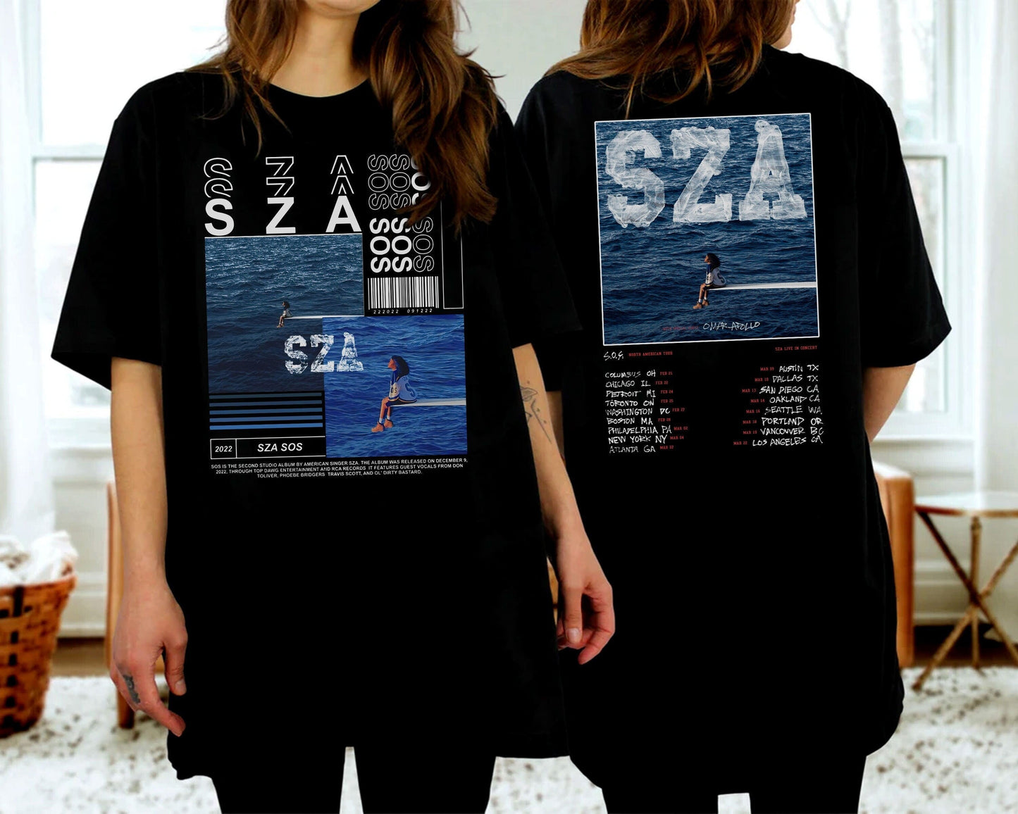 Sza Sos New Album Shirt , S.Z.A Sos 2 Side Shirt , The S.O.S North American Tour Shirt