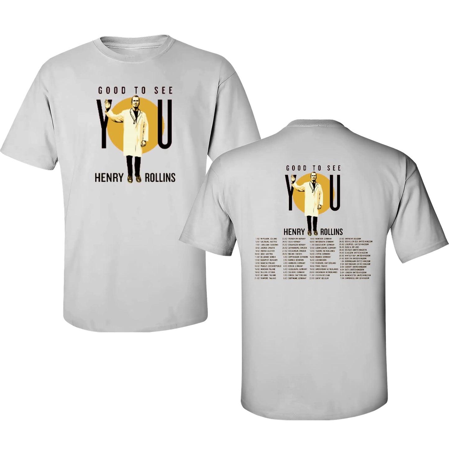 Henry Rollins EURopean and UK Tour 2023 T-Shirt, Henry Rollins Adult T-Shirt, Henry Rollins Concert Tour Shirt