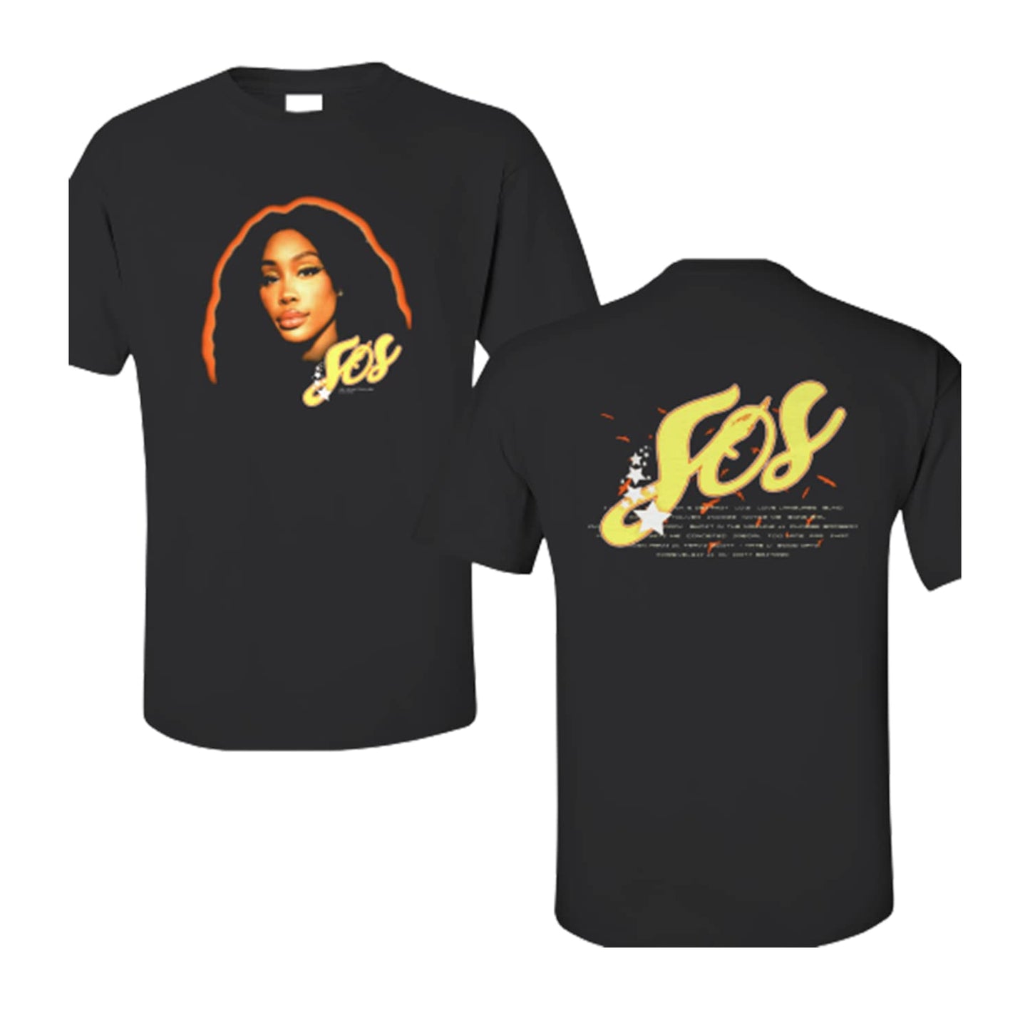 SZA SOS Vintage Graphic T-Shirt, SZA SOS Tour 2-Side T-Shirt