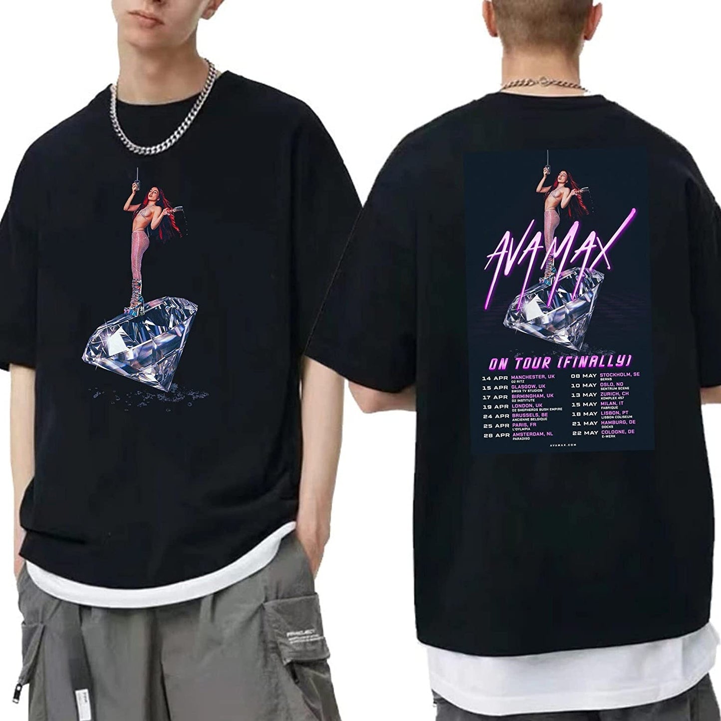 Ava Max 2023 Tour Shirt, Diamonds and Dance floors 2023 Tour Shirt