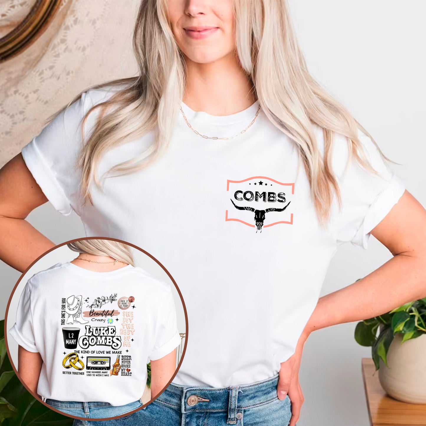 Combs Bullhead Shirt 2 Side - Country Music Shirt - L.uk.e C.ombs World Tour 2023 - Cowboy Combs