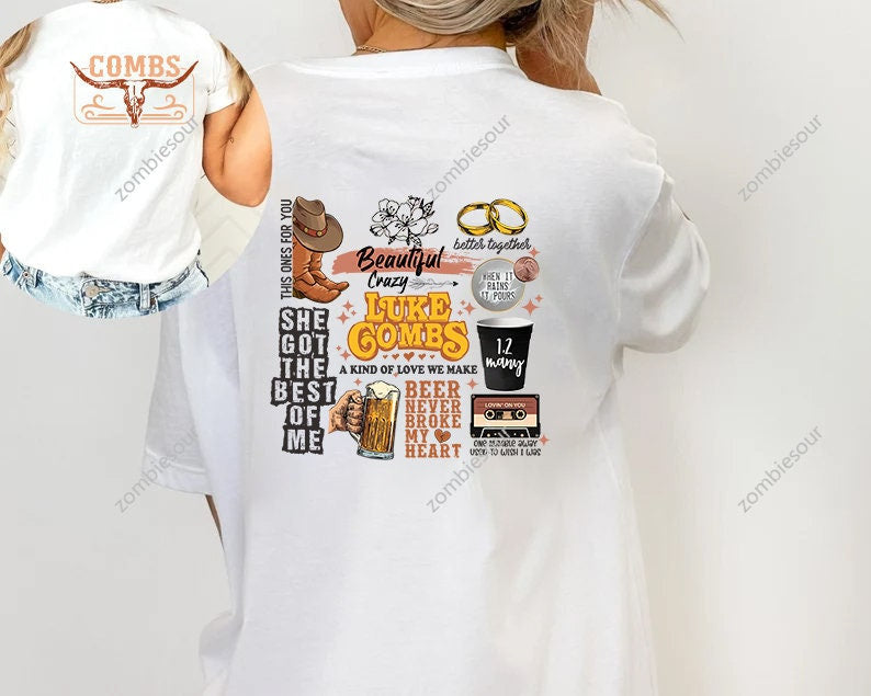 Combs Bullhead Shirt, Country Music Shirt, L.uk.e C.ombs World Tour 2022 Shirts, Cowboy Combs