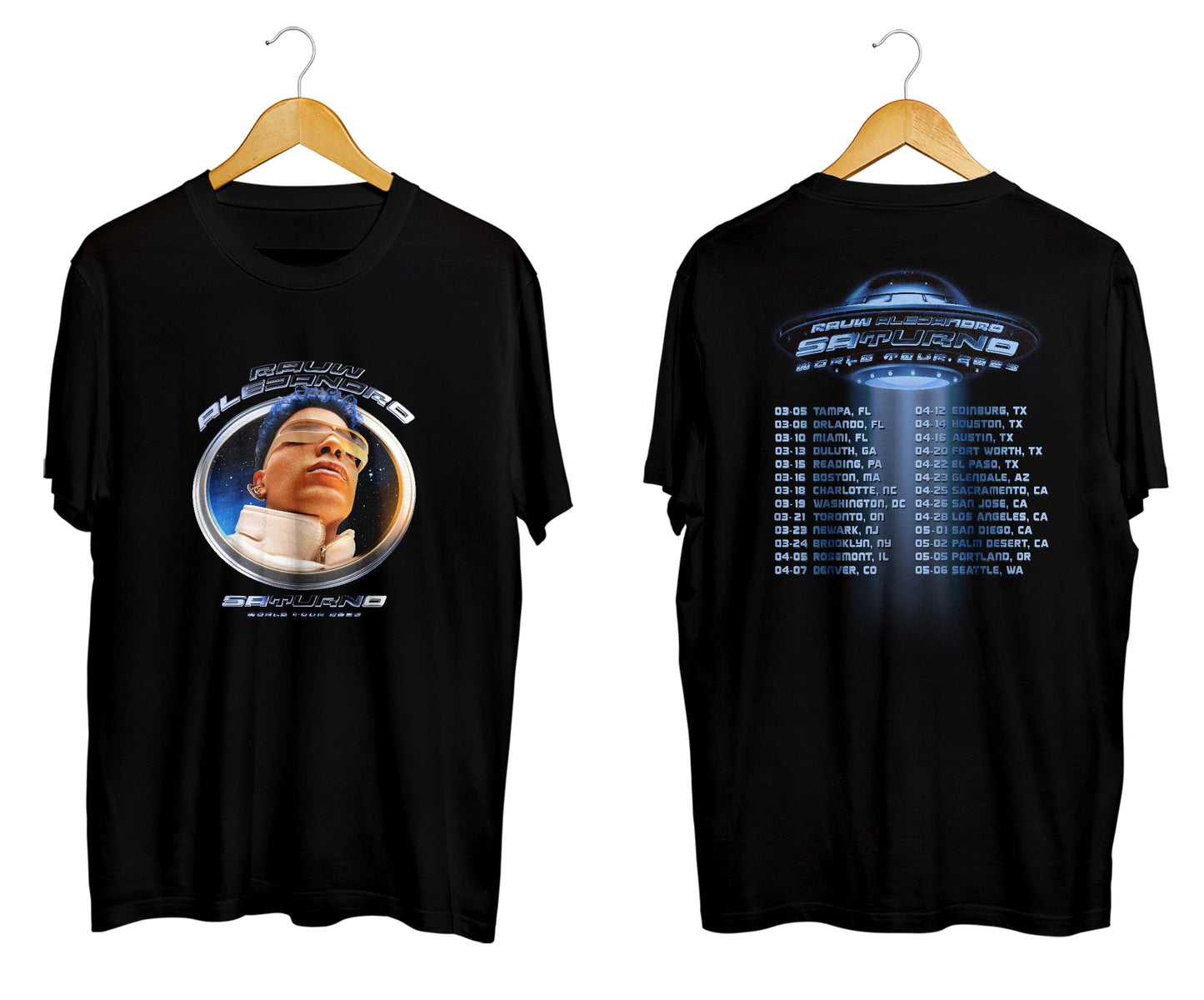 2 Sides Saturno Tour Shirt Rauw Alejandro World Tour 2023 T Shirt