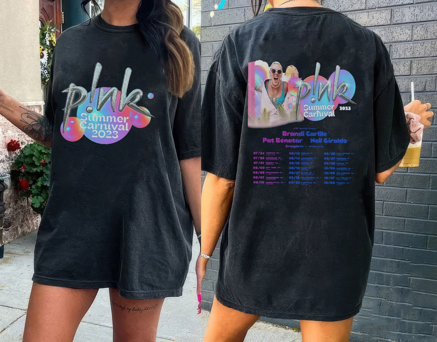 P!nk Summer Carnival Tour 2023 2 sides Shirt