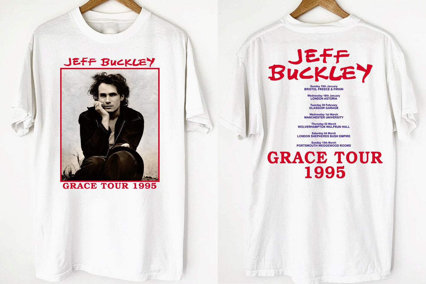 Jeff Buckley Grace Tour 1995 T-Shirt, Jeff Buckley Tour '95 T-Shirt