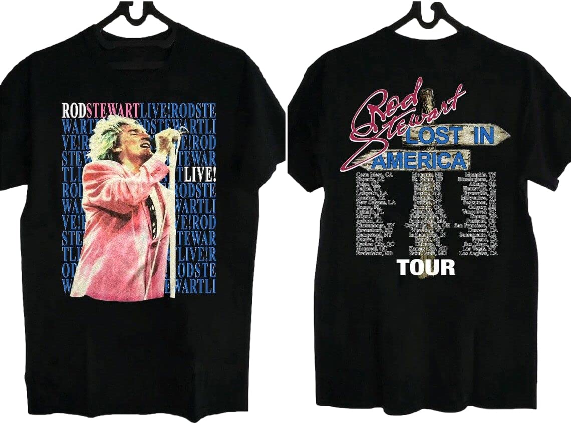 Rod Stewart Lost In America 1989 Tour Shirt