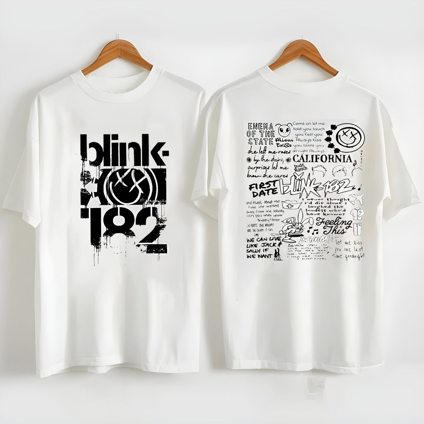 Blink182 The World Tour 2023 shirt, Blink Smile 182 Shirt, B182 Lyric Album Song
