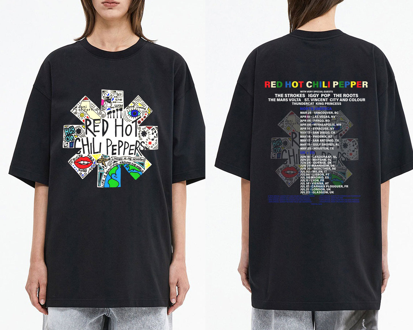 Red Hot Chili Peppers Vintage T-Shirt , Red Hot Chili Peppers Tour Shirt