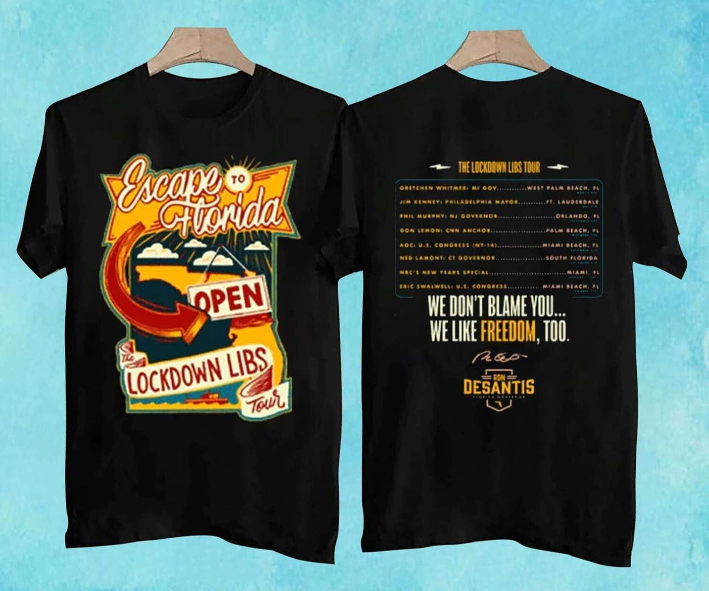 The Lock.down Li.bs Tour T-Shirt, Escape to Florida, South Florida Trip T-shirt
