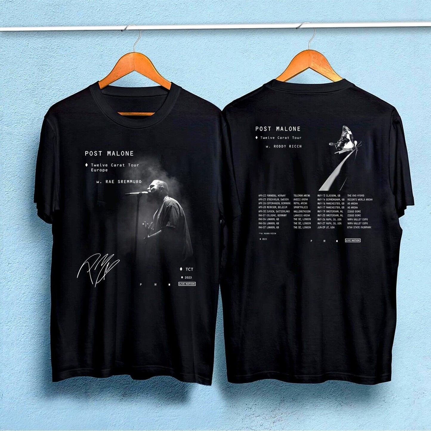 Post Malone Twelve Carat 2023 Tour Dates T-Shirt, Posty Shirt, Posty Europe Tour Shirt