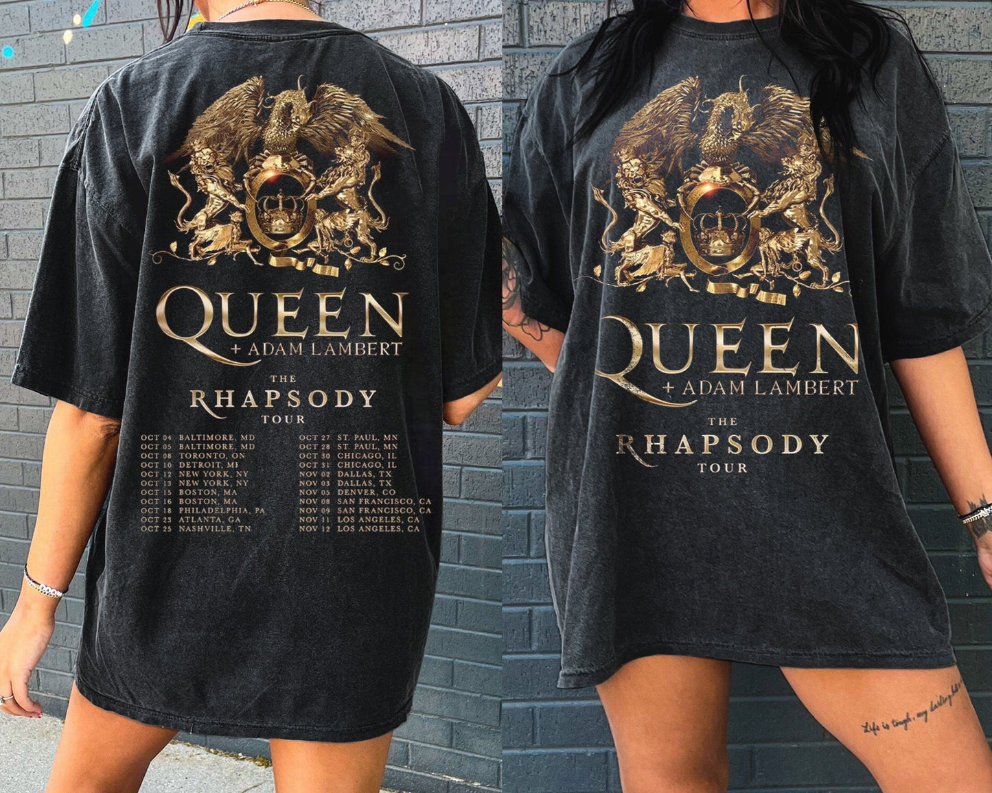 Queen The Rhapsody Tour 2023 Shirt, Queen Rock T-Shirt, The Rhapsody US Tour With Date Shirt
