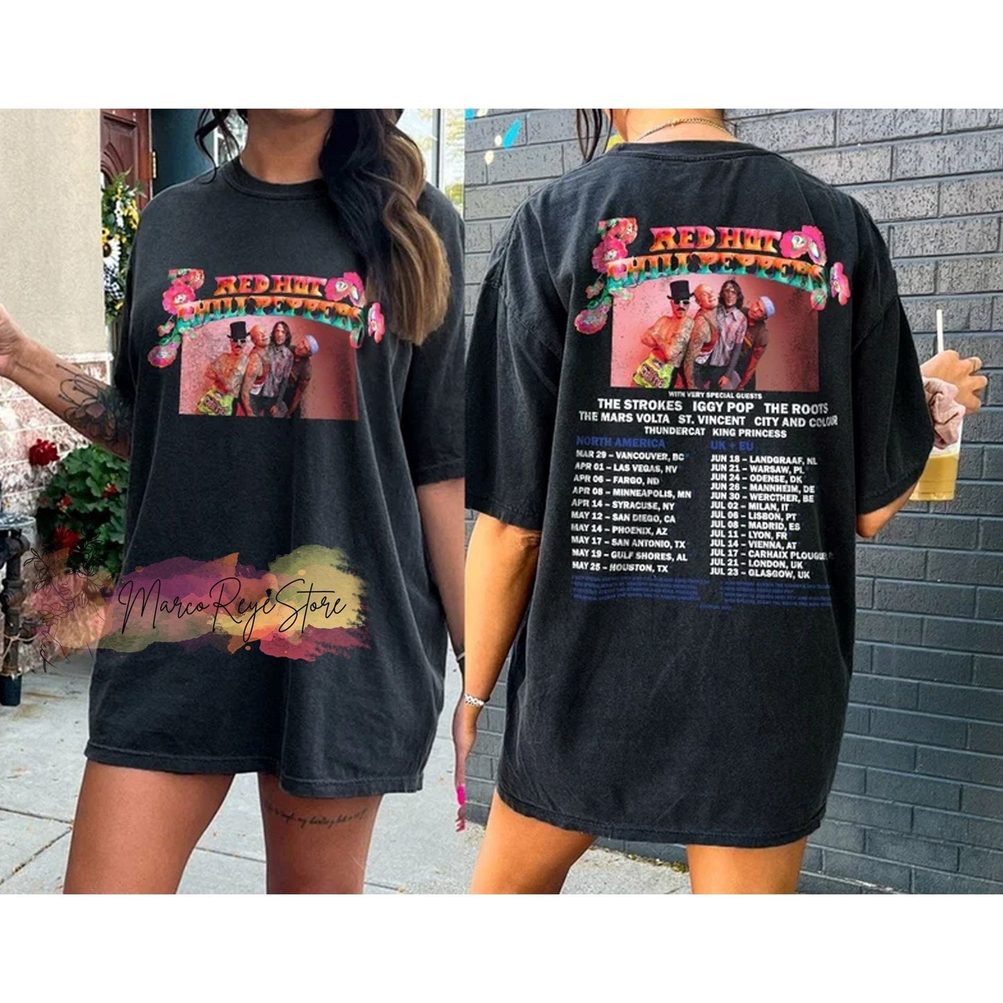 Red Hot Chili Peppers 2 Side Shirt, Red Hot Chili Peppers Tour Dates