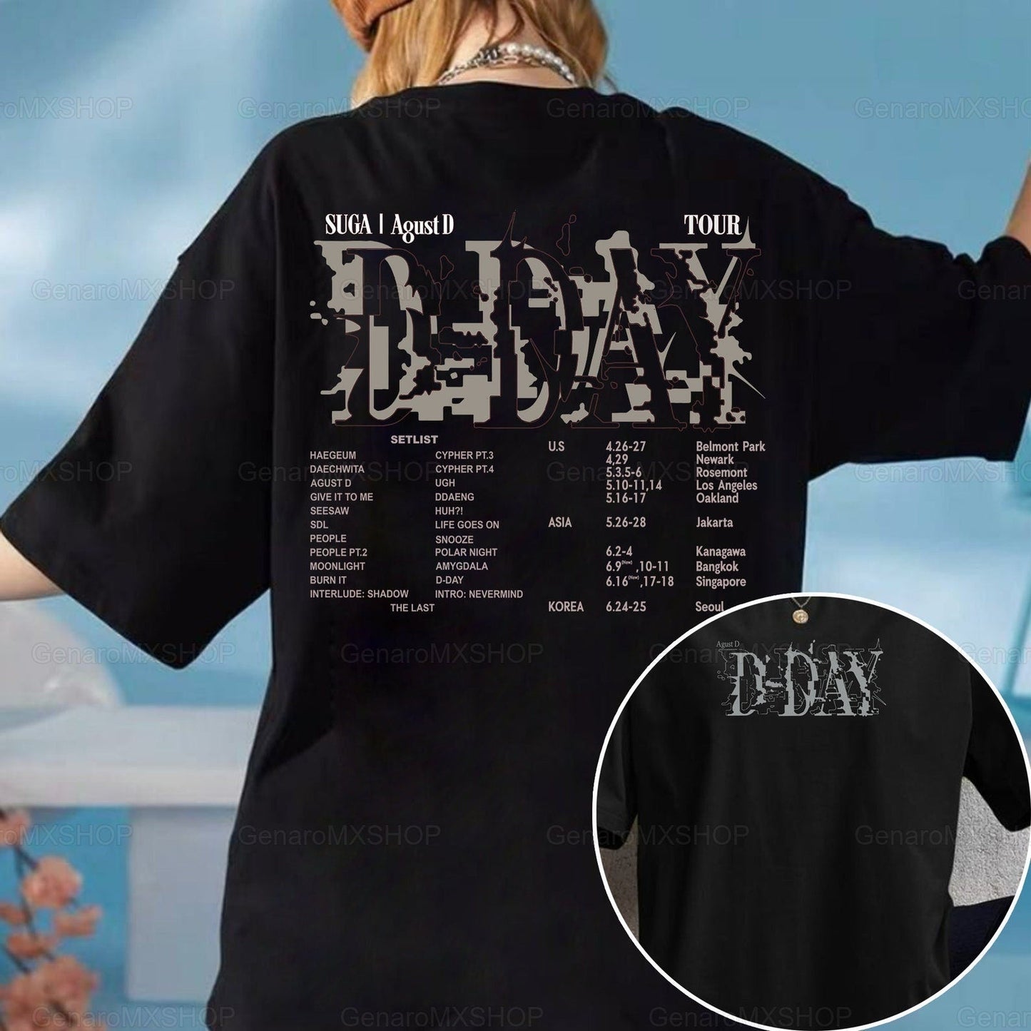 Agust D D Day Tour T-shirt, SUGA D Day Album Set List Shirt, Agust D World Tour Shirt, Suga On Tour 2023 Shirt