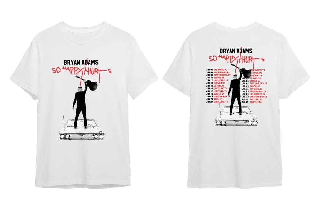Bryan Adams So Happy It Hurts Tour 2023 Merch, Bryan Adams Tour 2023 Shirt
