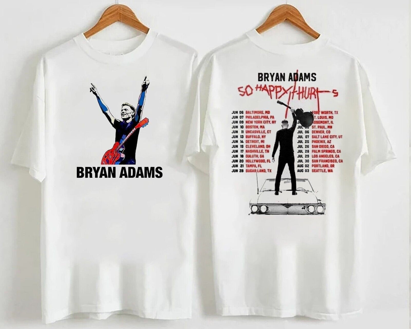 So Happy Hurts Tour 2023 Bryan Adams T-Shirt, Bryan Adams 90s Music Shirt
