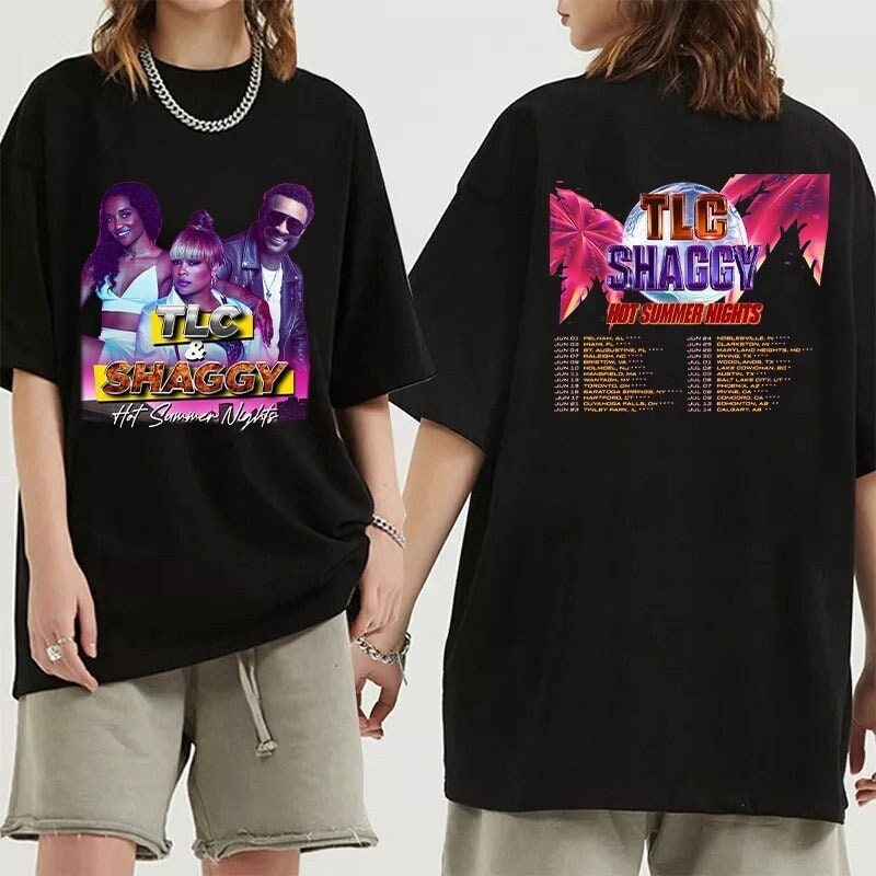 TLC and Shaggy Hot Summer Night Tour 2023 Shirt, TLC and Shaggy 2023 Tour Shirt