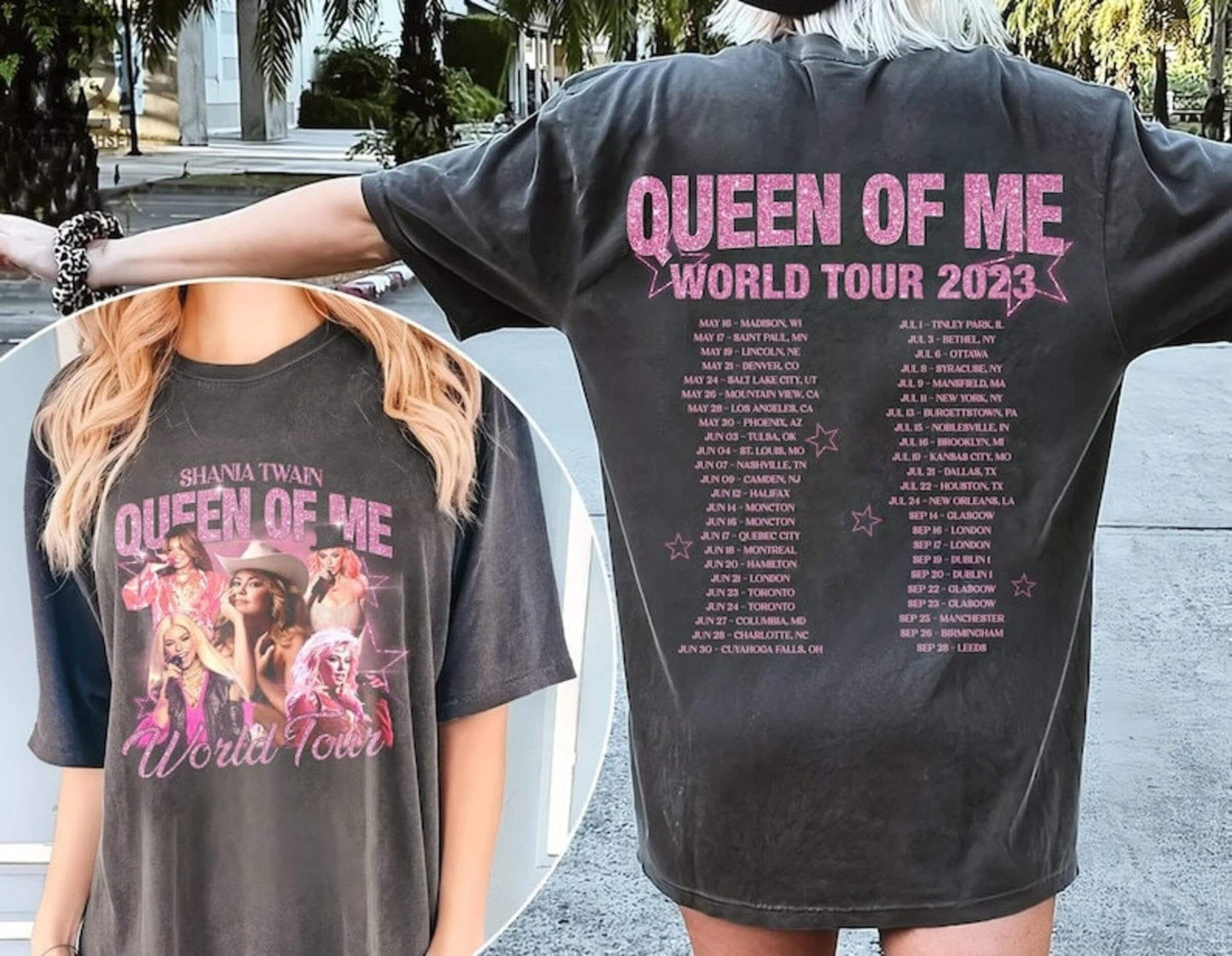 Queen Of Me World Tour 2023 Shirt, Music 2023 Shirt, Tour 2023 Shirt, Concert Shirt, Shania Tour Merch