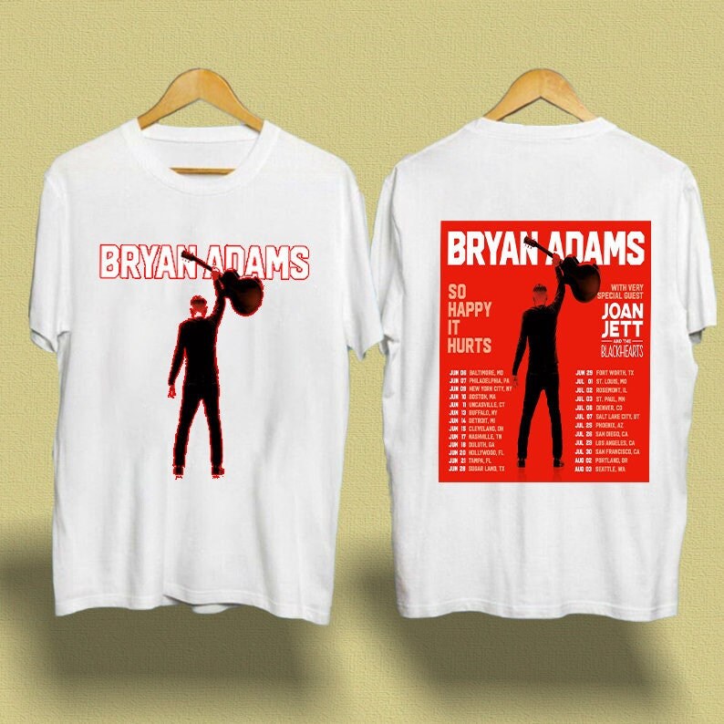Bryan Adams Tour 2023 T-Shirt, So Happy Hurts Tour, Vintage Bryan Adams Shirt
