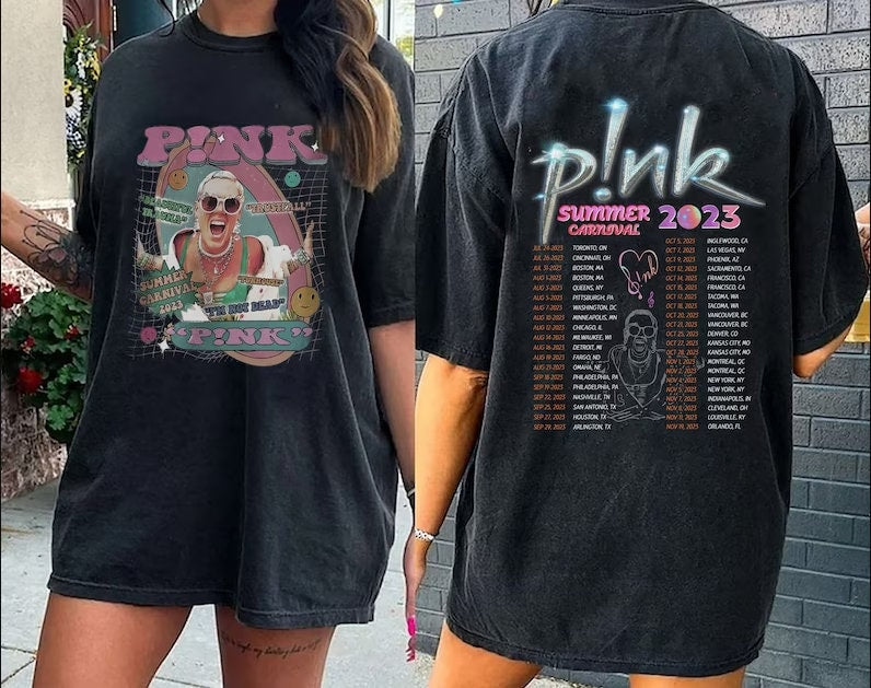 Vintage Pink 2023 Summer Carnival Tour Shirt, Trustfall Album Vintage Graphic