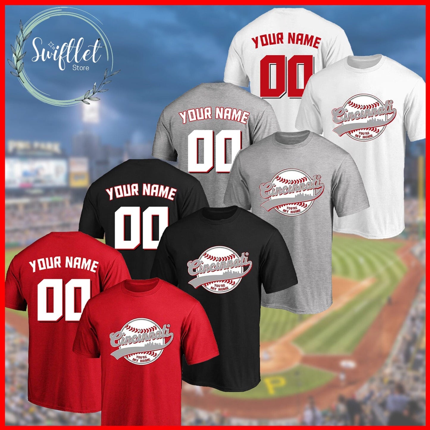 Personalized Cincinnati Baseball Team Shirt