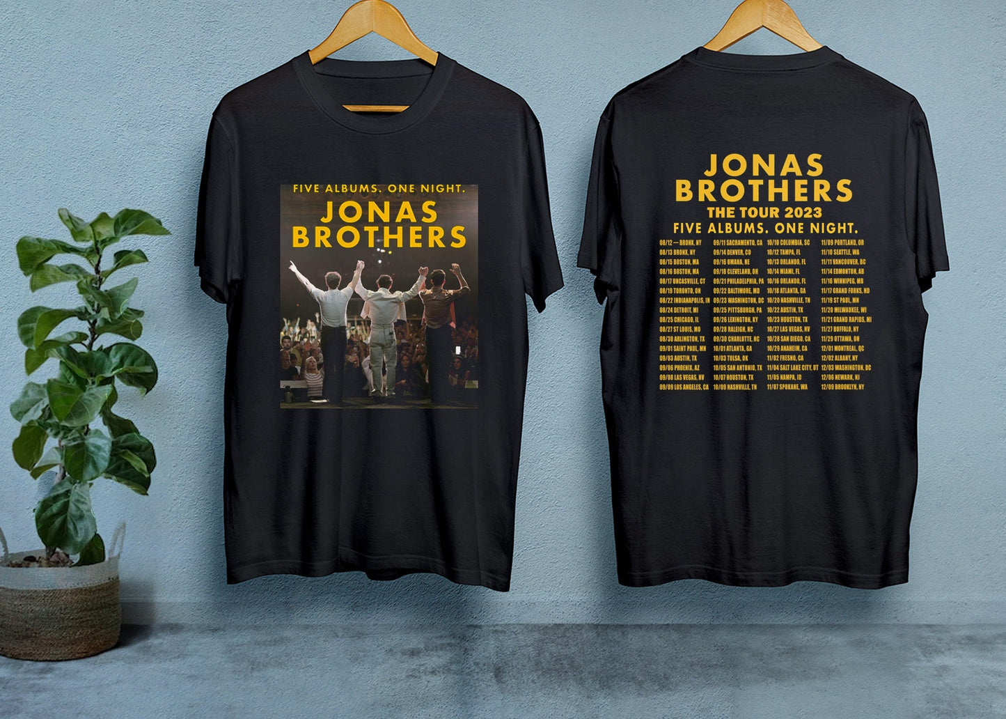 Jonas Brothers Tour Shirt, Music 2023 Tour Merch, 2023 Jonas Brothers Five Albums One Night Tour