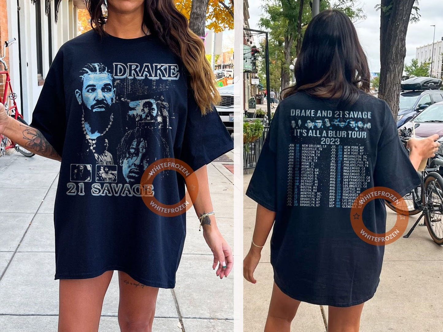 Drake 21 Savage Tour T Shirt, Drake It's All A Blur Tour 2023 Shirt