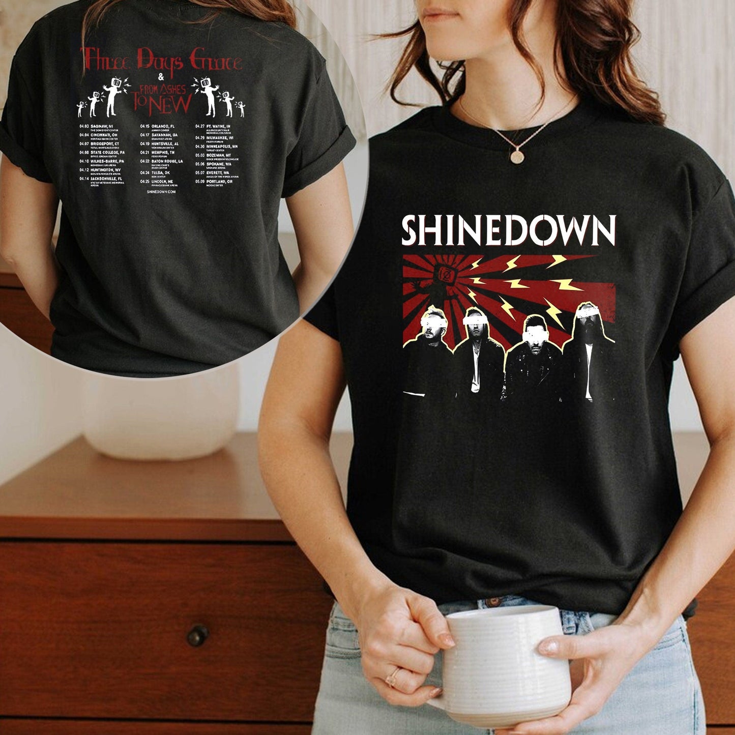 Shine Down Band 2023 Tour Shirt