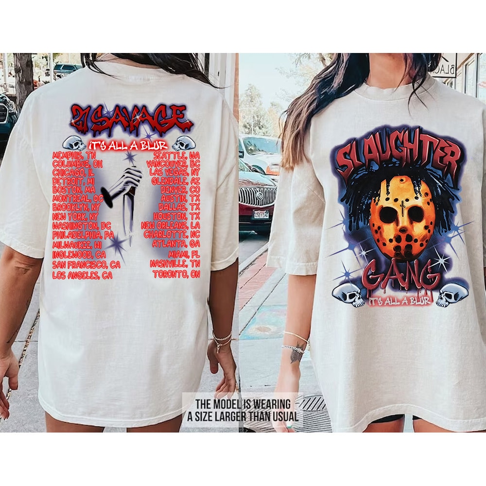 It's All A Blur Tour 2023 Two Sided T-Shirt, Drake 21 Savage Shirt