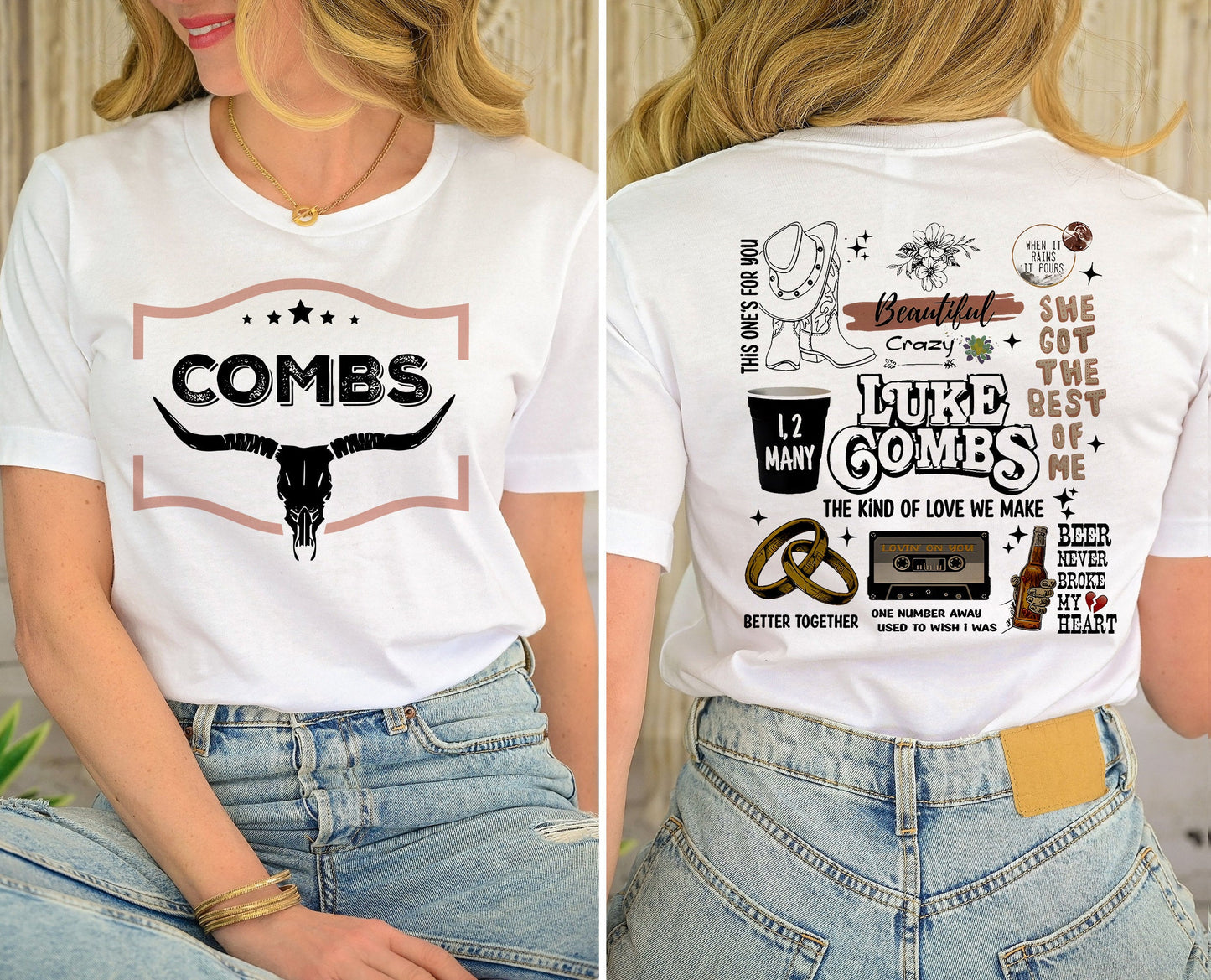 Combs Bullhead Double Sided Shirt, Lukee Comb World Tour 2023 Double Sided Shirt