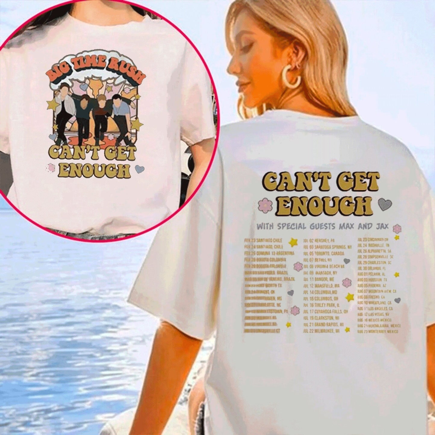 2 Sides Big Time Rush Band Cant Get Enough Tour Shirt