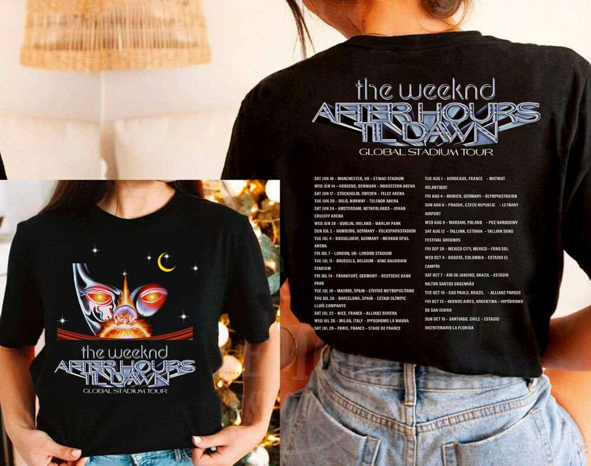 Weeknds After Hours Til Dawn 2023 Tour 2 Sides Shirt, Vintage After Hours Tour Concert