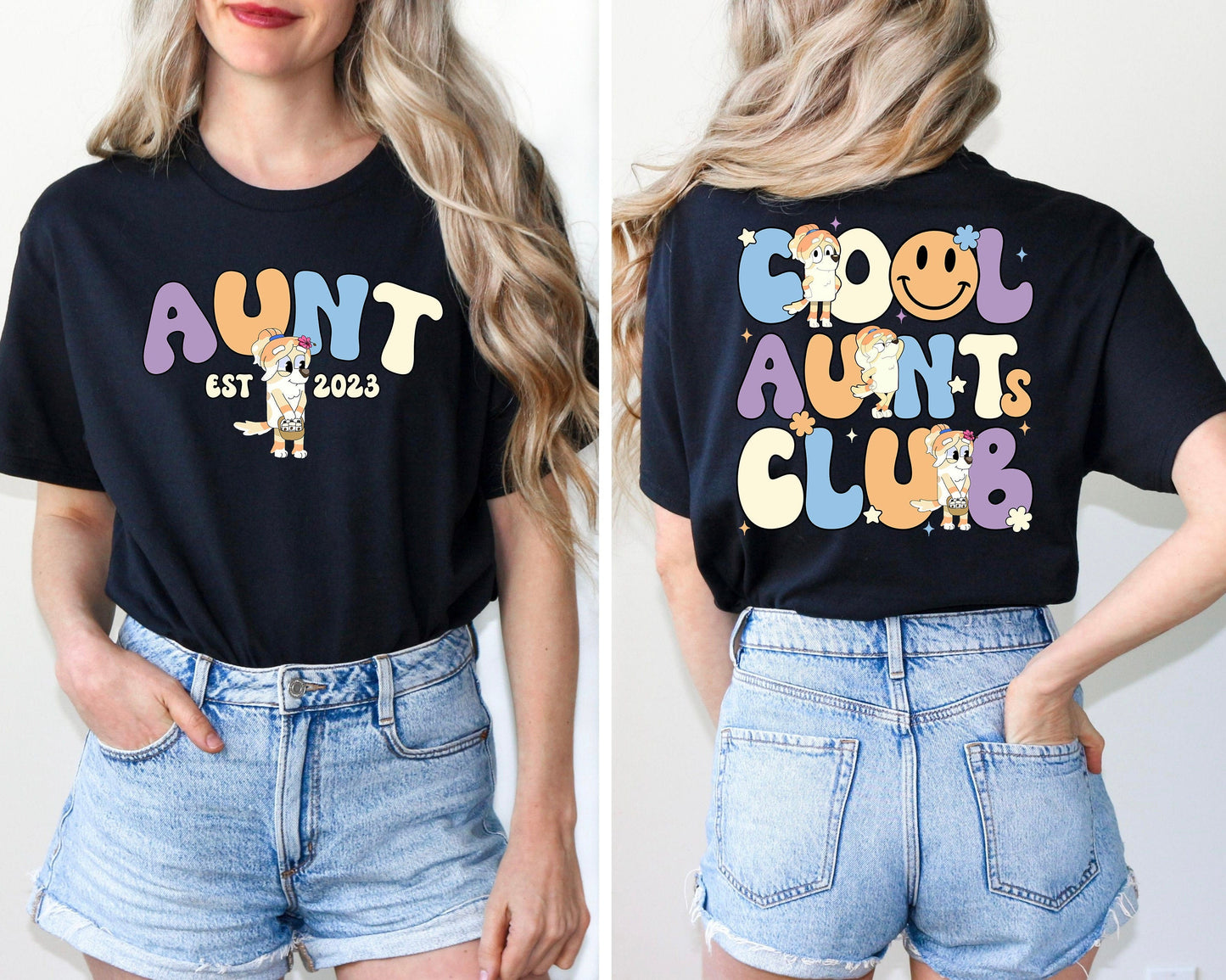 BlueyDad Cool Aunt Club Shirts, BlueyDad Aunt Shirts, Chilli Heeler Shirts