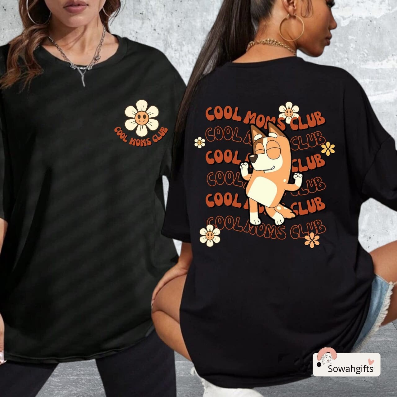 BlueyDad mum | BlueyDad Cool Moms Club Shirt - Heeler Family T-Shirt