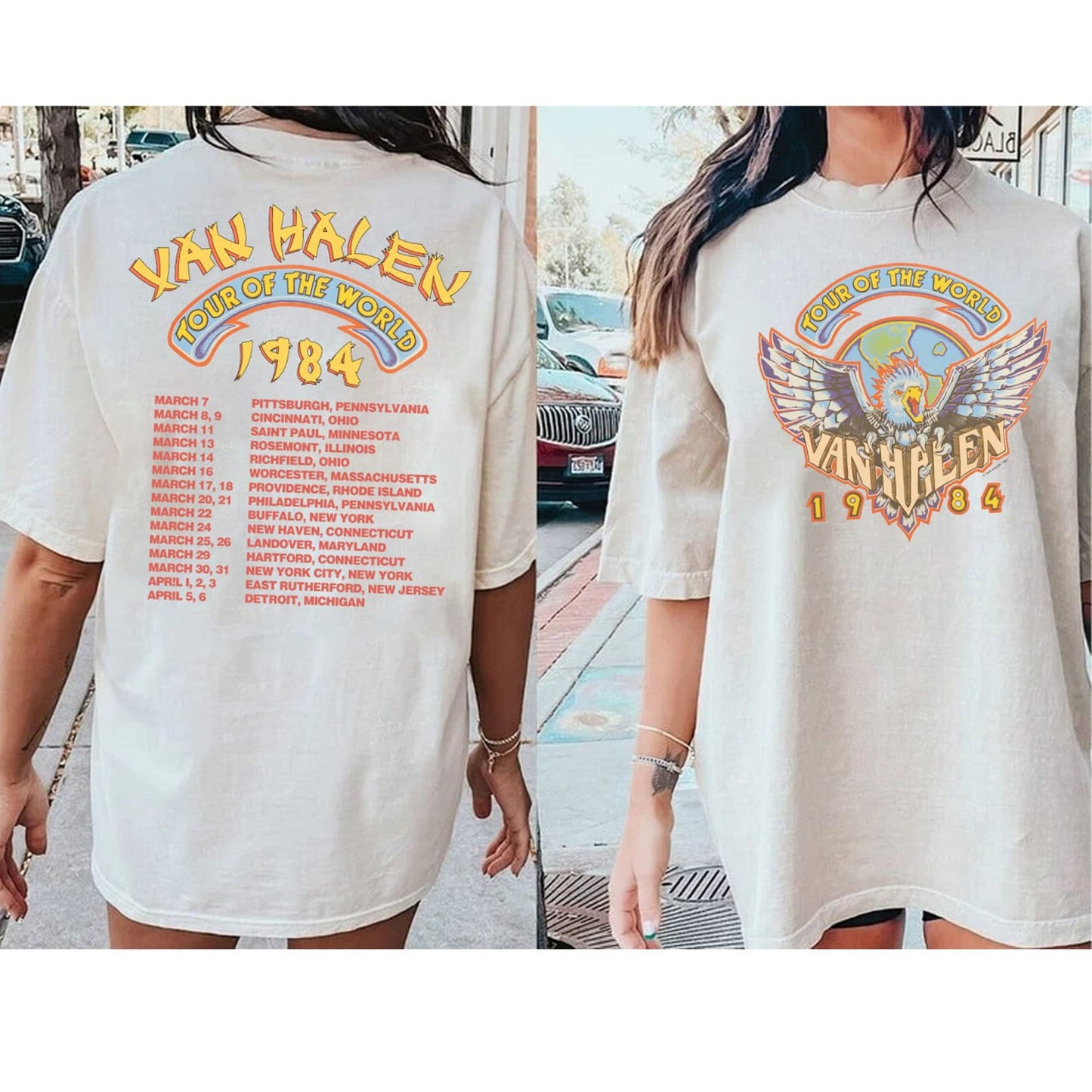 Vintage 90s van 1984 Tour of The World Shirt