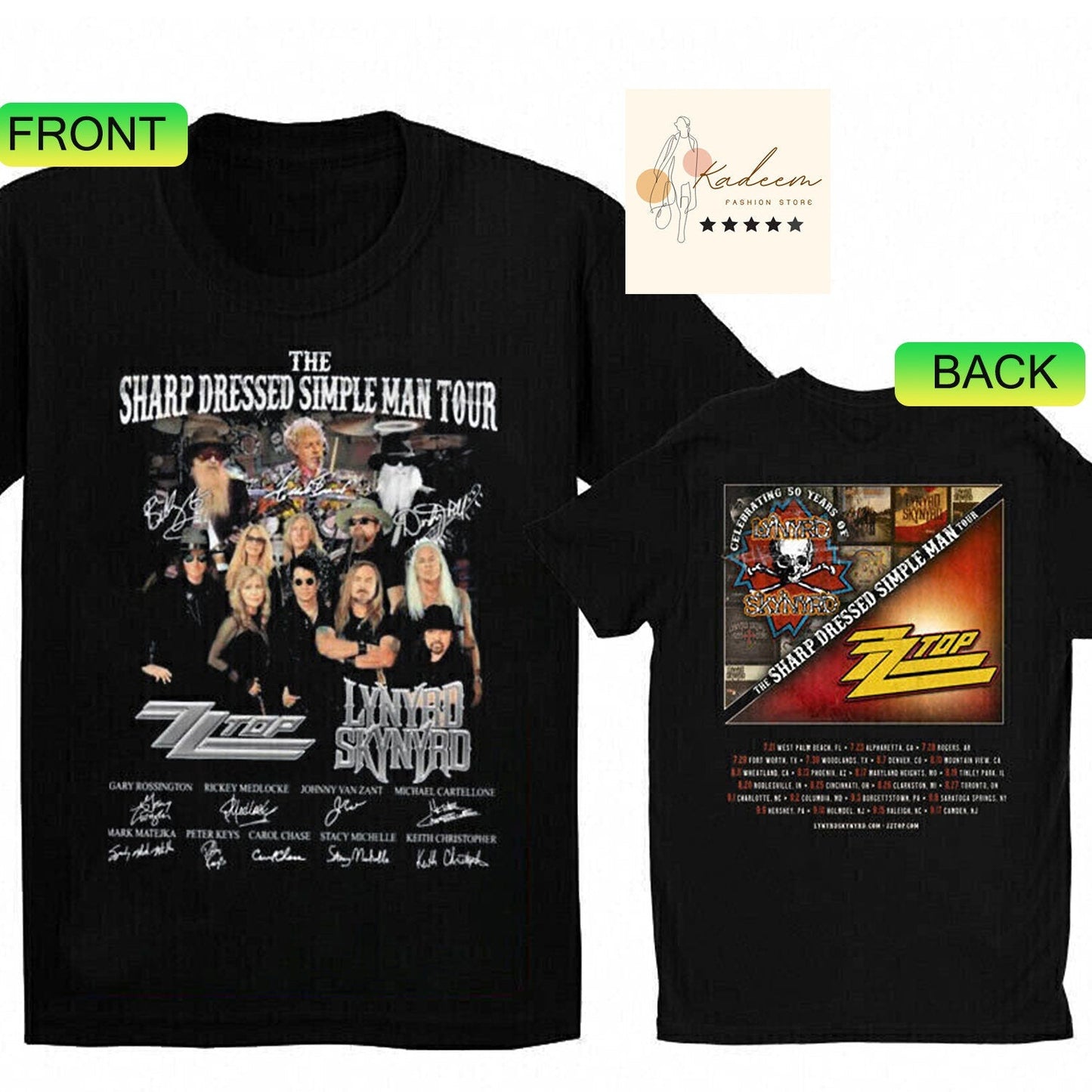 The Sharp Dressed Simple Man Tour Zz Top Lynyrd Skynyrd Signatures 2023 Shirt