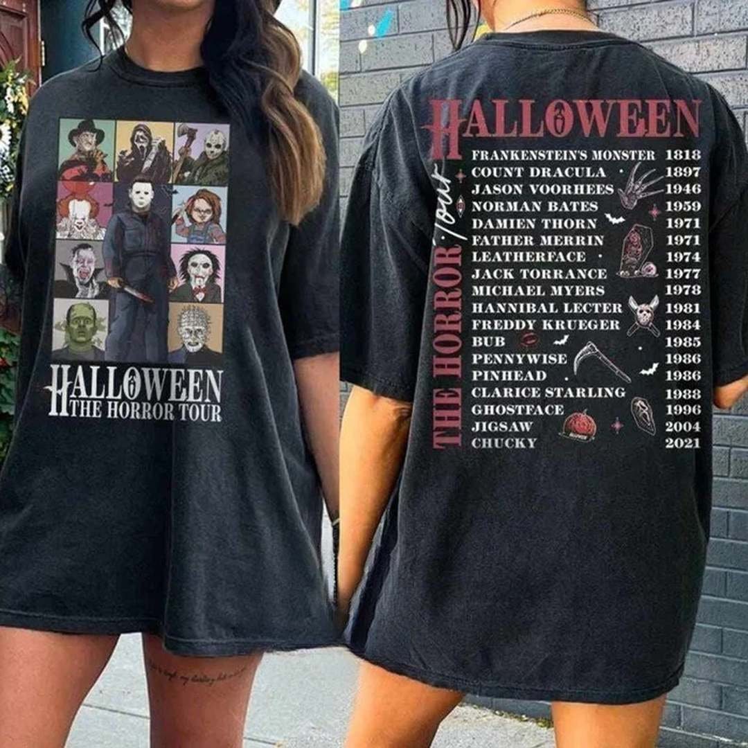 Vintage Halloween Characters The Horror Tour T-shirt,